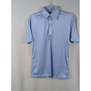 Collars & Co Blue Plaid Polo Shirt Men's Size Small